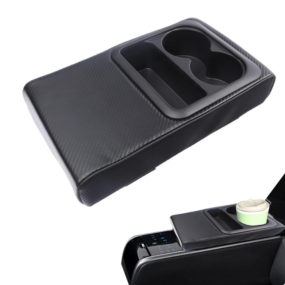 Car Armrest Cushion With Cup Holder Rest Pillow Cover Cover Waterproof Leather Cover For Most Car For Protecting Car Armrest Box