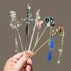 Elegant Chinese Sword Hair Fork Tassel Hair Stick Buns Design Hairstyle Hair Accessories Women Jewelry Hairpin Hairneedle