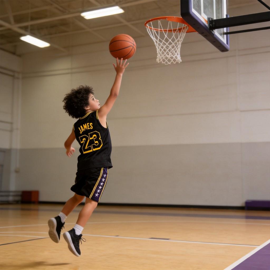 Lakers Lebron James 23 Kinder Basketbalshirt Polyester Mouwloos Sportkleding Voor Jongeren Spelen