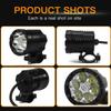 6 Chips Additional LED Headlights For Motorcycle High/Low/Strobe Long Range Lights Moto Fog Light Auxiliary Motocross Spotlight