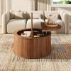 Coffee Table Living Room Table Coffee Table MDF Round Height-Adjustable Storage