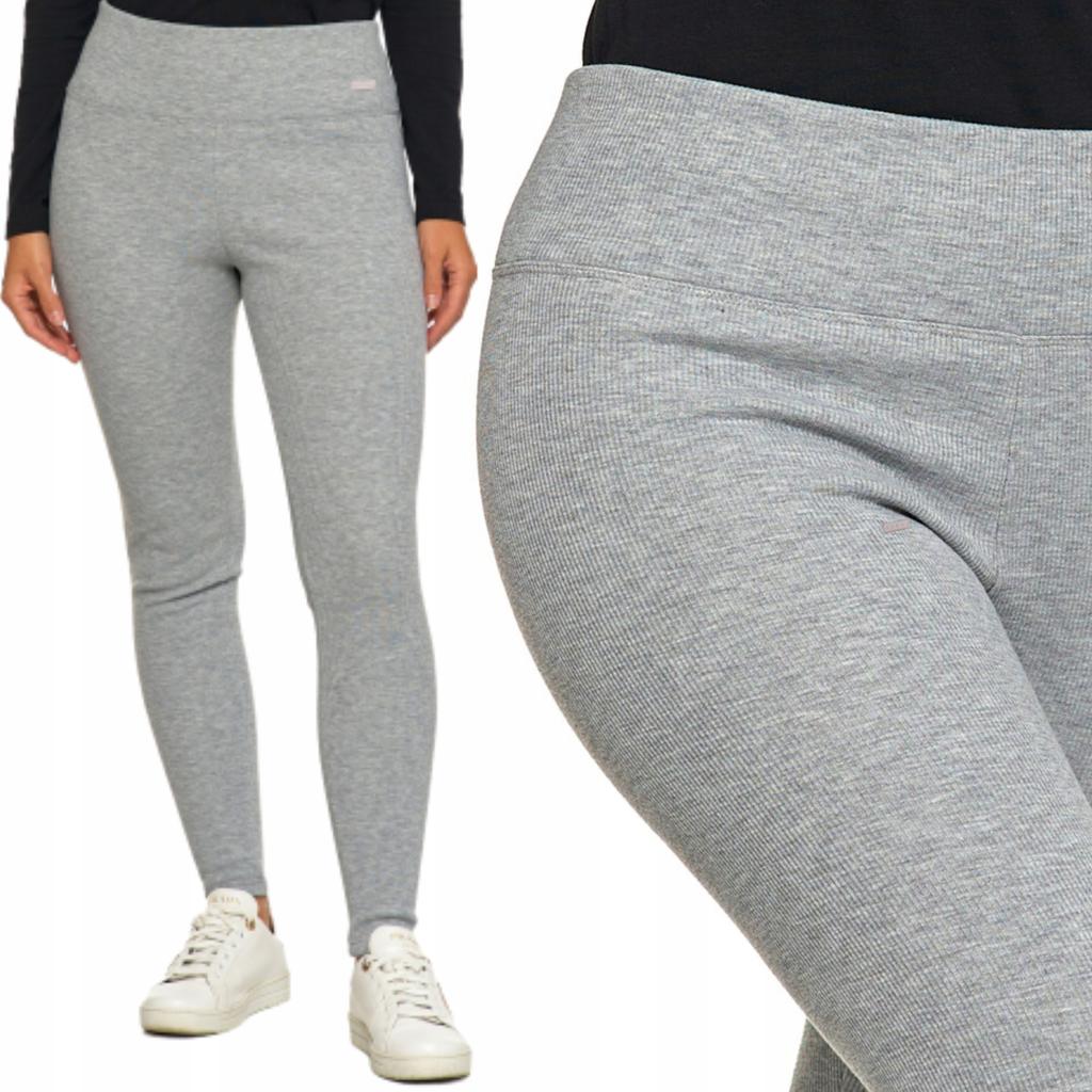 Women's Leggings Sports High Waist Ribbed Training Stylish MORAJ S/M Light Grey