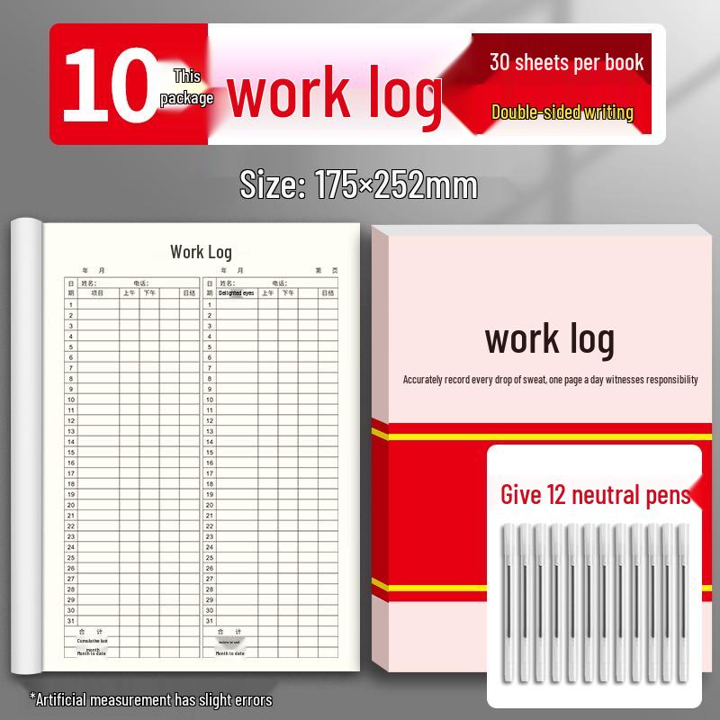 Sijin 2025 Employee Attendance & Work Record Book - 31-Day Temporary Worker Sign-In Register