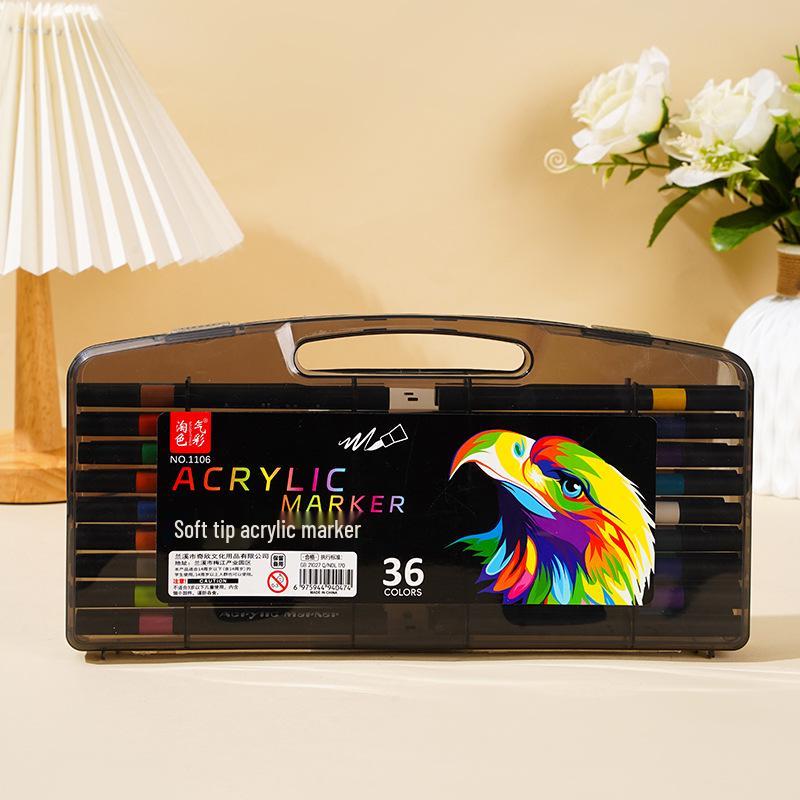 Little Black Box Soft Tip Acrylic Marker for Kids - Opaque, Overlappable, Watercolor Pen for DIY Art
