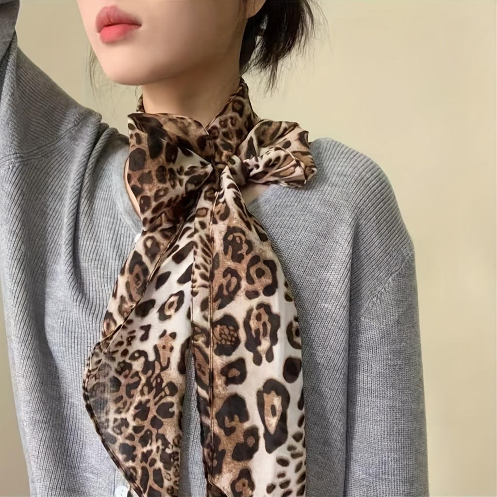 Long Wavy Silk Scarf for Women Versatile Neck Thin Scarf Headband Accessories