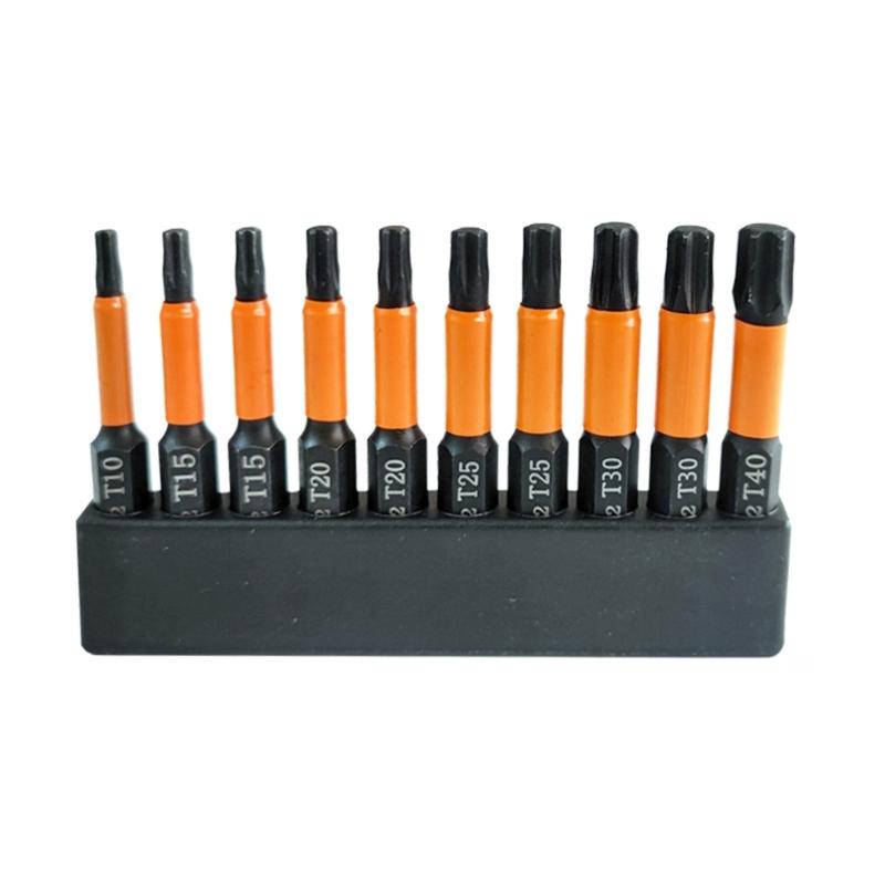 Pack of 10 Accurate Tips Magnetic Star Bits 100mm or 50mm Length S2Steel Suitable for Impact Drivers and Drills