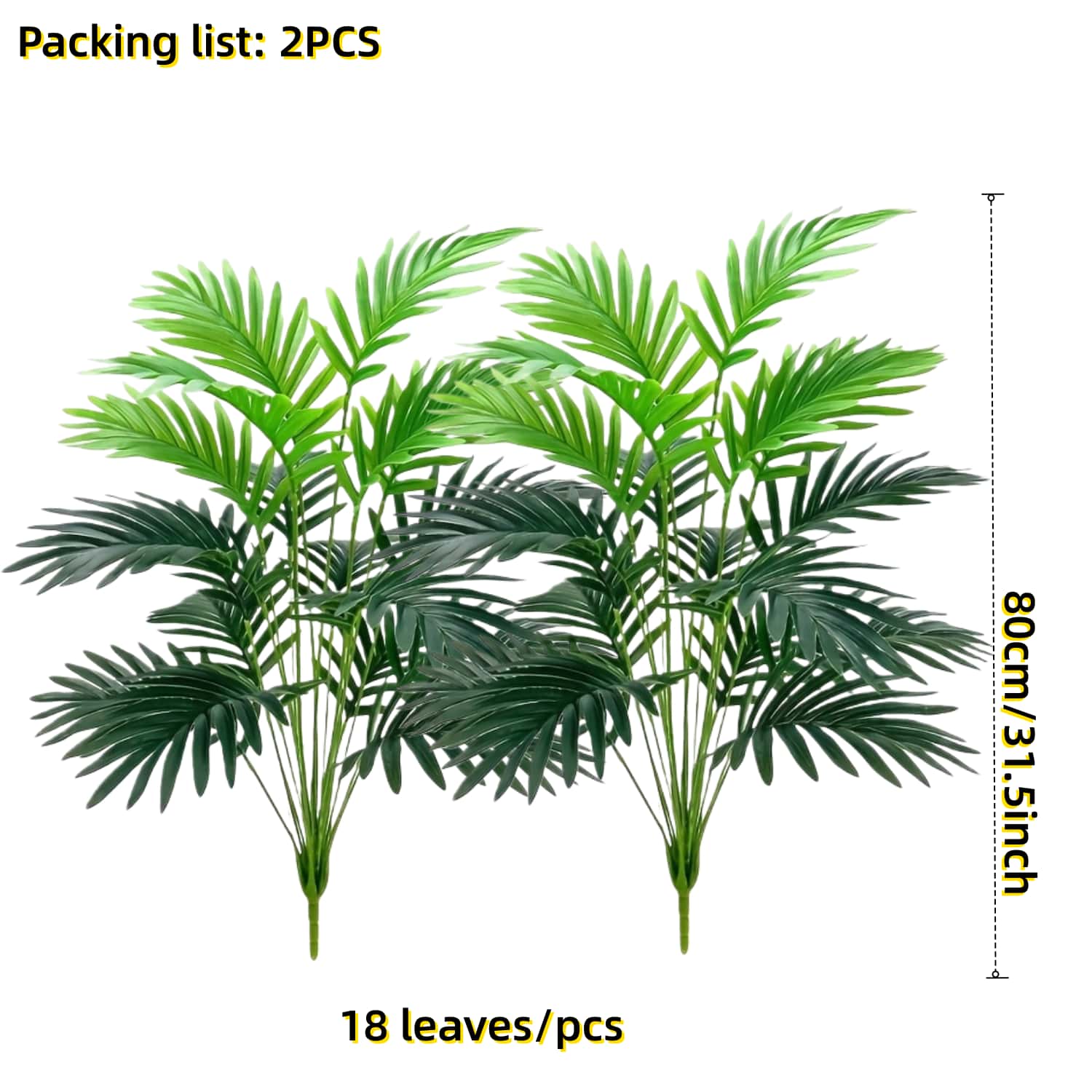 

2 pcs Giant Artificial Plants -Realistic Green Foliage for Indoor/Outdoor Decor-for Hotels, Gardens, Courtyards & Photography