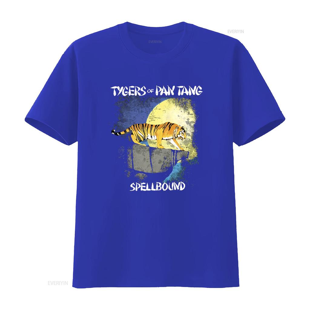 Tygers Of Pan Tang Spellbound T Shirt Official Mens with Tiger Design Under Moonlight vintage Washed homme Stylish Casual