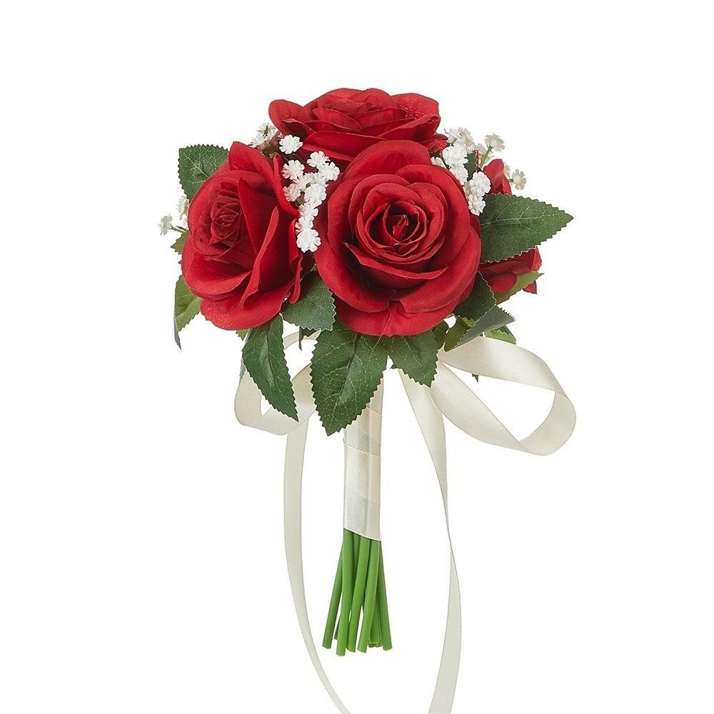 Silk Flowers Bridal Bouquet Artificial Roses Artificial Silk Flower Bouquets Women Girls