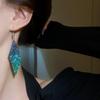 European Palace Rhinestone Feather Dangle Earrings - Elegant & Fashionable Geometric Jewelry