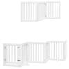 9 Piece Foldable White Dog Gate 450 Cm Poplar Wood