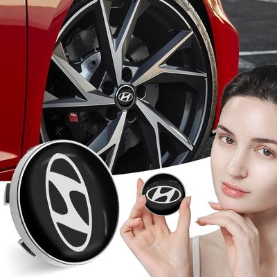 4Pcs Car Wheel Center Hub Center Cap Rim Hub Dustproof Cover Emblem For I30 Tucson Elantra Venue Palisade Terracan Accent Veloster Sonata