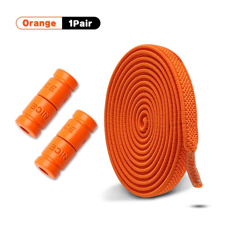 New 1Pair/3Pair Buckle Flat Elastic No-Tie Laces Letter Metal Capsule Lazy Shoelace for Men Women Sneakers Quick Shoelaces