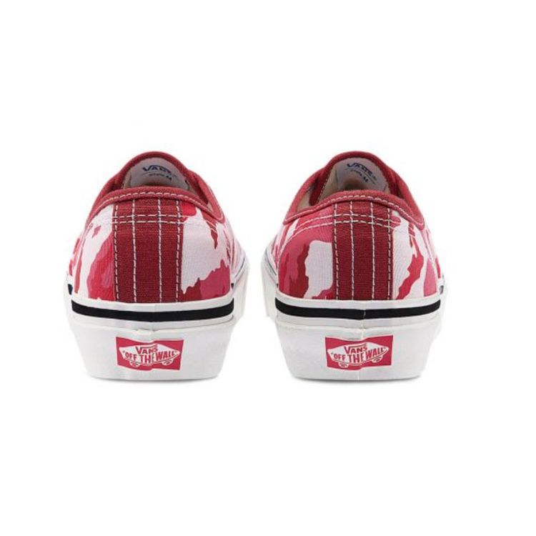 Vans Authentic 44 Dx Anaheim Low Top Skate Shoes Red Camouflage Unisex Sneakers VN0A38ENV7H