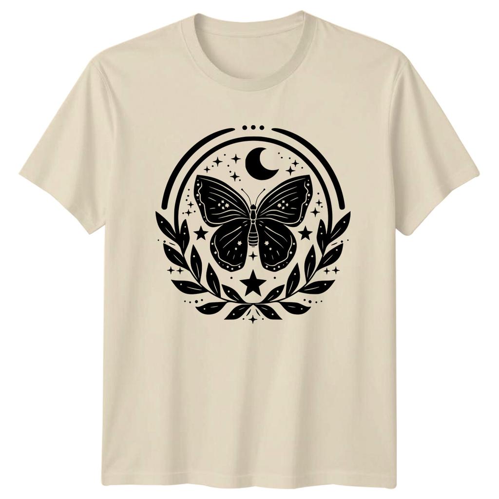 Celestial Butterfly Moon Stars Magic Occult Graphic TShirt