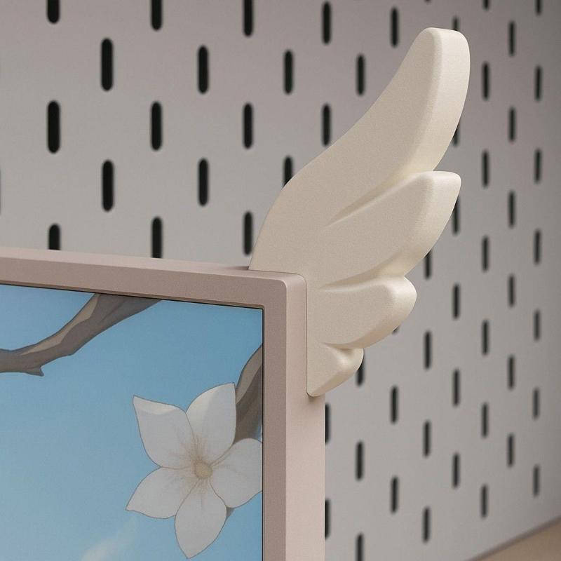 3D Printed Wing Computer Monitor Decors Lovely Computer Accessories Computer TV LCD Screen Decorations Christmas Gift