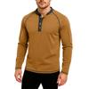 Men's Casual Solid Color Buckle Quick Dry Shoulder  Long Sleeved