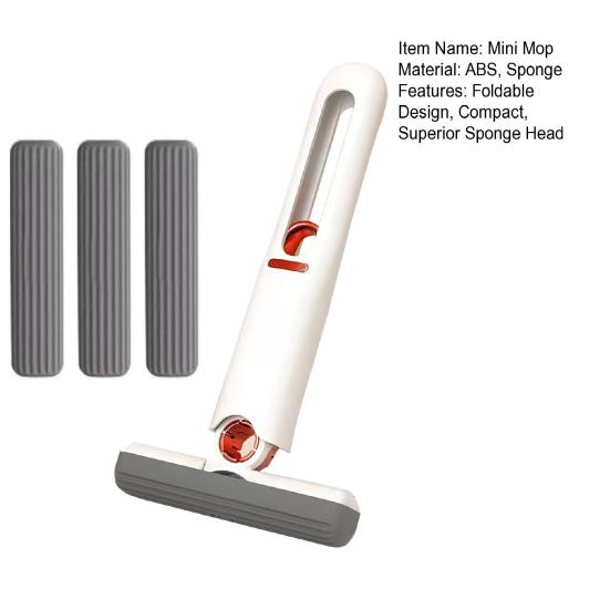 Taşınabilir Kendinden Sıkmalı Mini Mop Hızlı Temizlik Teleskopik Ellersiz Süngerli Silecek Güçlü Emici Kendinden Sıkmalı Mini Mop