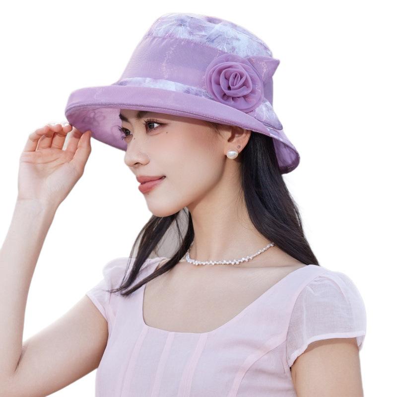 Summer Organza Sun Hat Children Casual Sun Hat Mother Travel Sunscreen Basin Hat In the Elderly Bucket Hat