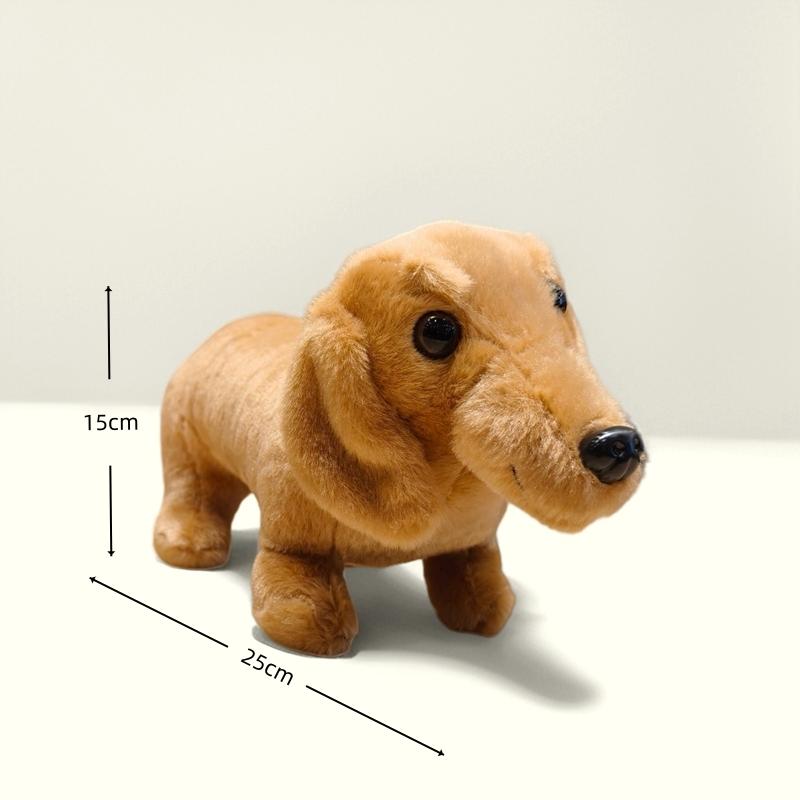 Lebensechte Simulation Dackel Plüschtier Cartoon Welpe Stofftier Haustier Kawaii Tier Ornament Kinderzimmer Dekoration Weihnachtsgeschenk