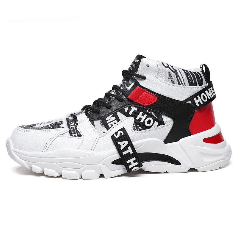 

Мужские высокие баскетбольные кроссовки тренд мальчики удобные нескользящие спортивные кроссовки унисекс толстая подошва крутые уличные вулканизированные кроссовки 35