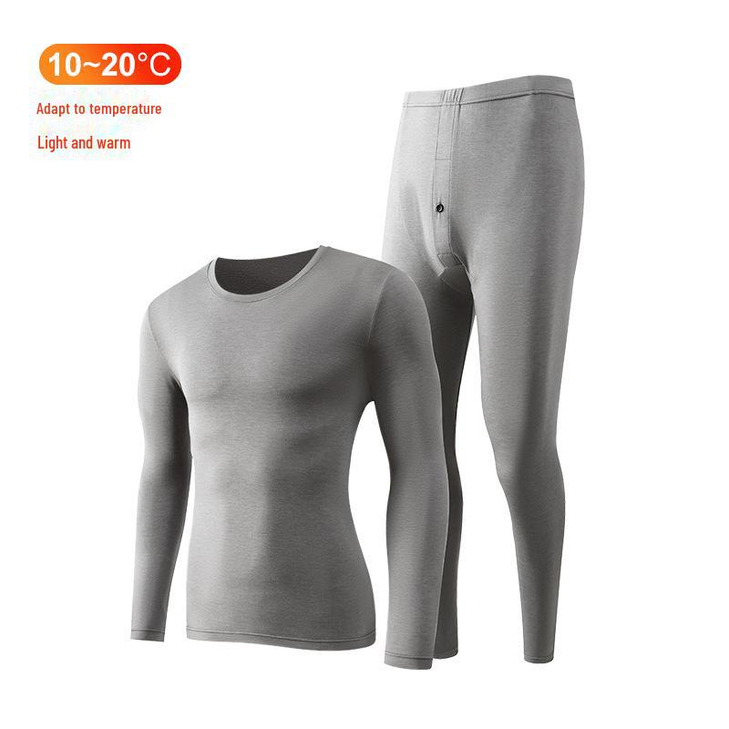 Leica Pure Cotton Antibacterial Thermal Underwear Set: Women's Round Neck, Lightweight Warm Autumn Clothes and Trousers