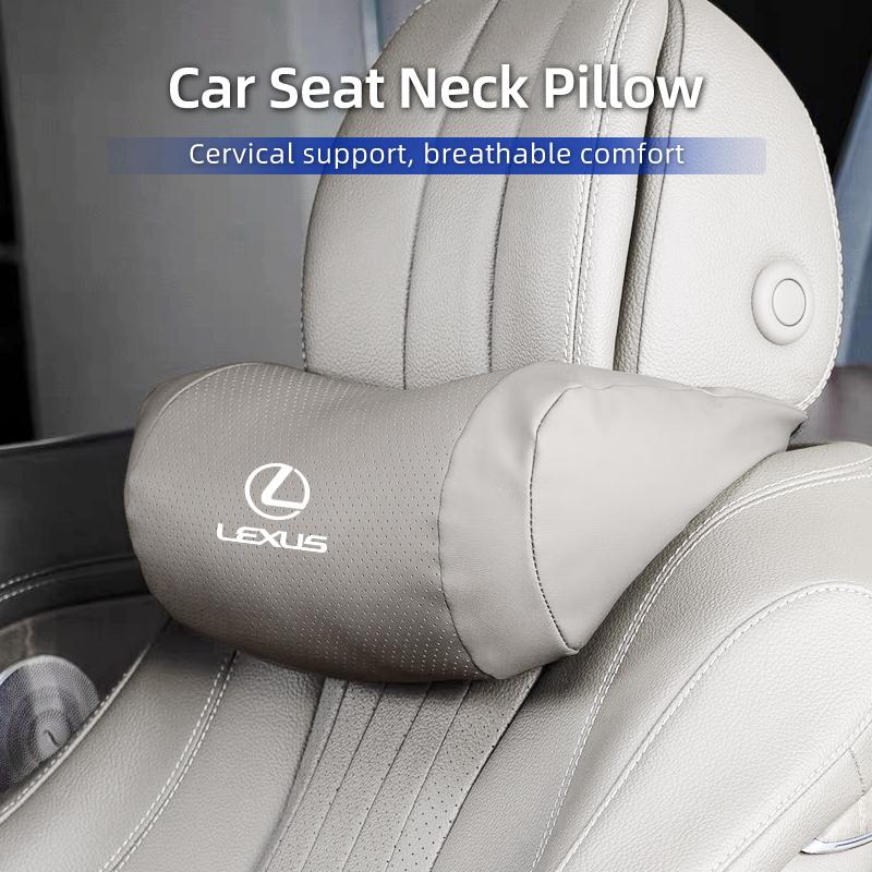 Car Headrest Breathable Seat Pillow Leather Neck Support Interior For Lexus CT200h ES250 ES300h IS250 IS200 GS300 GS460 GX470