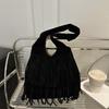 Autumn Vintage Tassel Deisgn Women Suede Shoulder Bags Large Capacity Ladies Vest Tote Bag Simple Solid Color Female Handbags