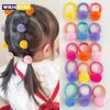 20Pcs Girls Colorful Plush Ball Elastic Hair Bands Kids Ponytail Ties Rubber Bands Headwear Hair Accessories Gift for Kids