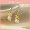 High-end Copper Zircon Earrings For Women Featuring Modern Geometric Shape