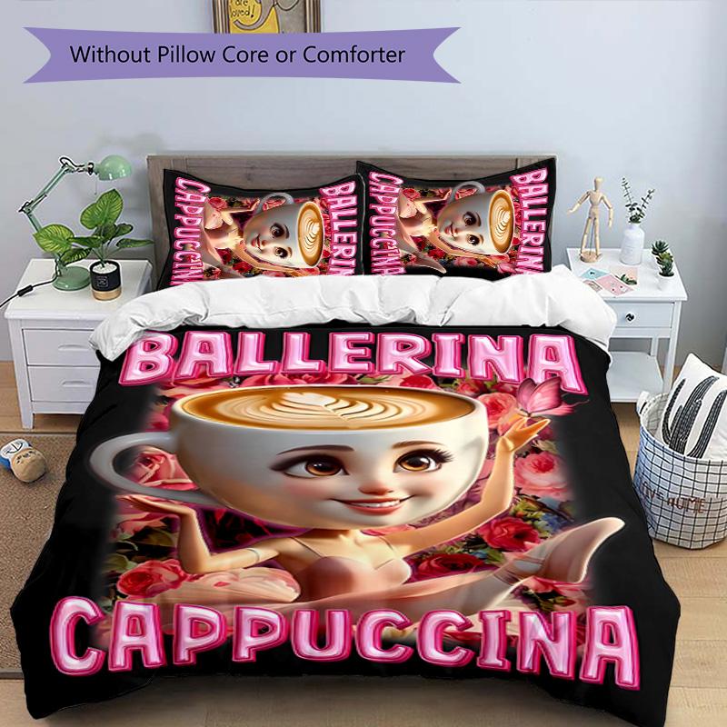 3pcs Italian Brainrot characters8 pattern bedding set duvet cover set includes duvet cover &pillowcases, perfect all season bedroom decoration & gift