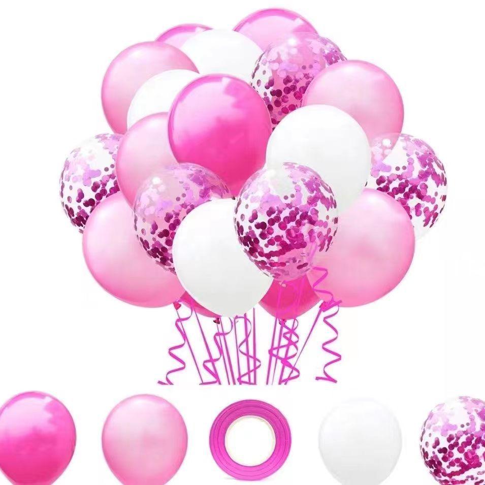 

12-Inch 2.8G Rose Gold Balloon Set, Pearl Sequined Balloon Set Party Arrangement Set 1