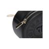 FILA Textured Commuter Chain Polyurethane Mini Round Shoulder Crossbody Bag Women bags Black F13W229167F-BK