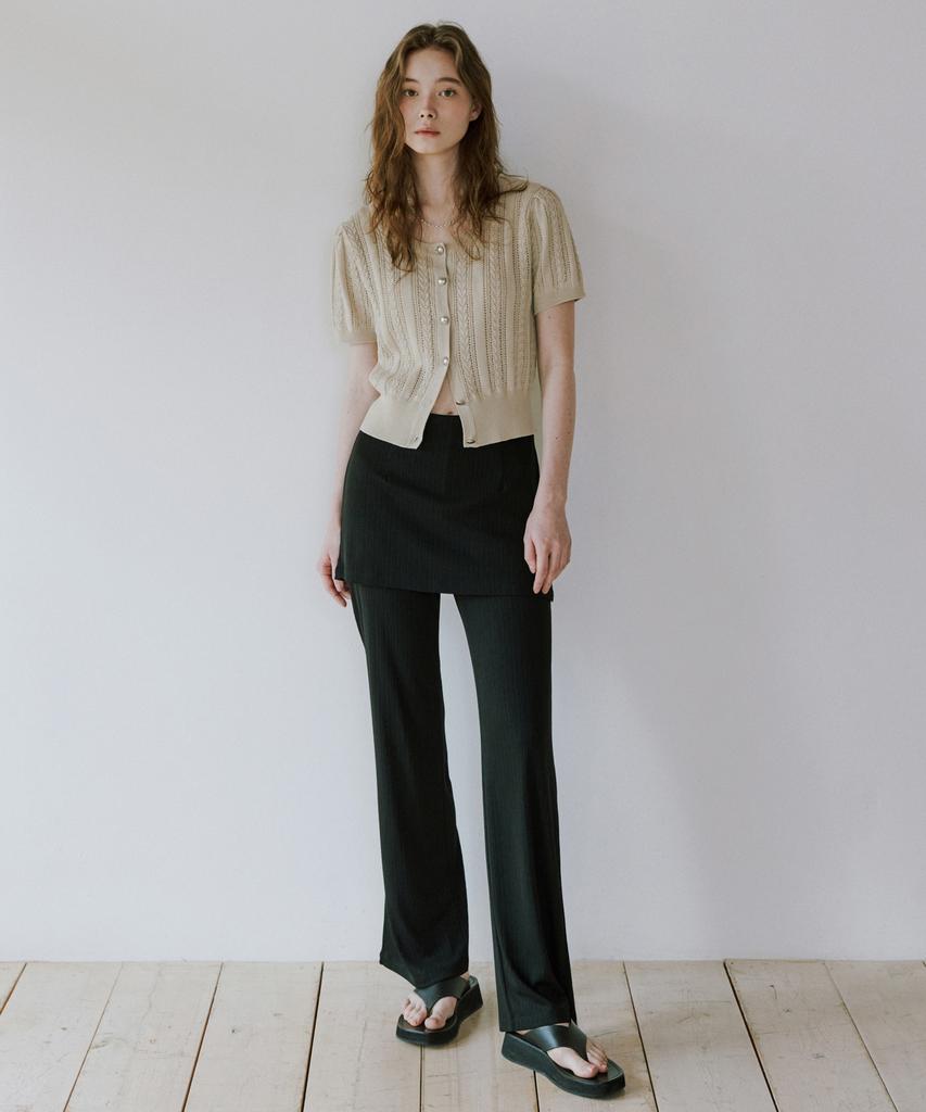 OCTETTE Jersey Skirt Wrap Pants_Black