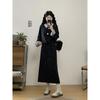 Spring 2026 Plus Size Women's Korean Casual Patchwork Hoodie & Skirt Set