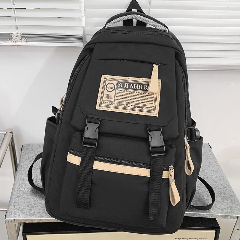 Primary School Girl College Student Burgundy Backpack High School Student Junior High School Boy Backpack