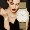 Top Women's Watches Metal Mesh Simple Quartz Watches Elegant Rose Gold Ladies Wristwatch Clock Reloj