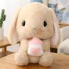 Easter White Rabbit stuffed rabbit animals with carrots, soft, cute and lifelike long-eared standing pink plush toys