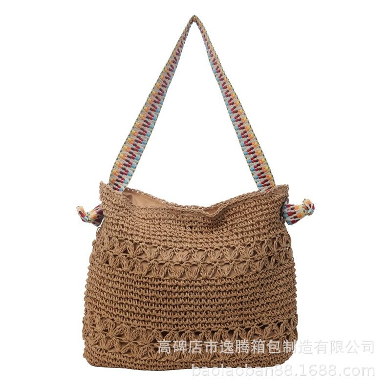 Shoulder Tote Bag Woven Beach Bag Bag Women's Large-capacity Vacation Straw Seaside Versatile New Model