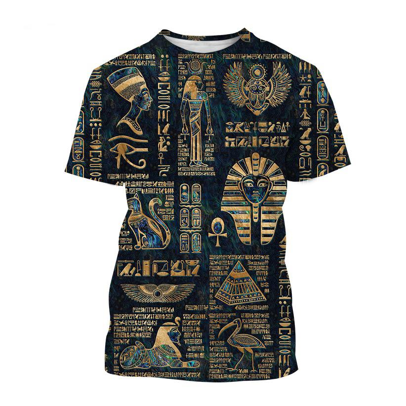 T-Shirts der altägyptischen Kunst Gott Auge Ägyptens 3D-Druck Herren Damen Neu Kurzarm T-Shirt Harajuku Y2k Oberteile Tees Kinderkleidung