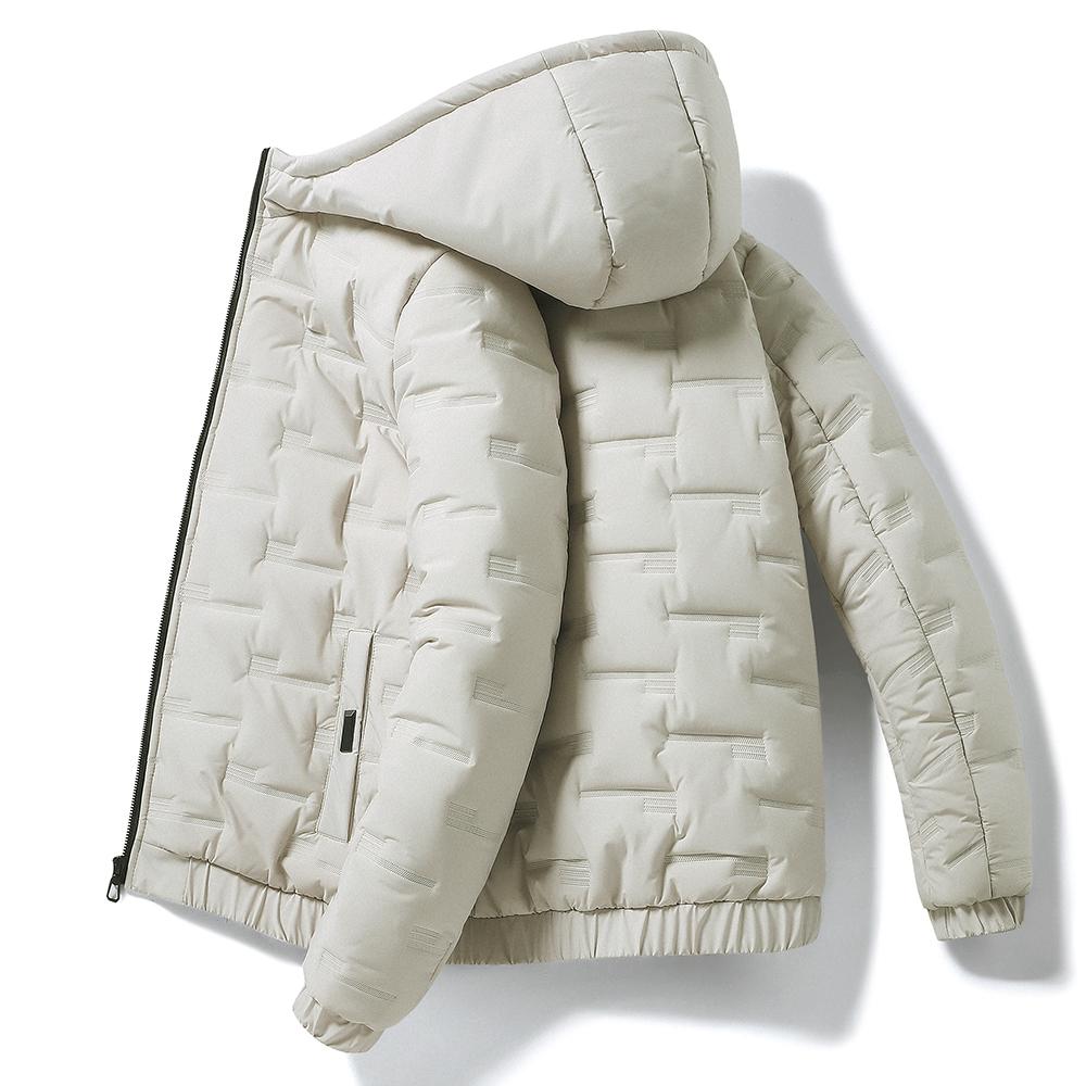 Vinter Hvit andedunjakke for menn Varm hette Tykk Slim Fit Pufferjakke Frakk Herre Uformell Høykvalitets overtrekk Thermal