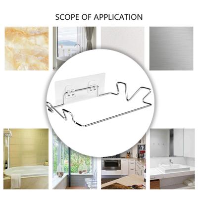 1 Set Trash Bag Holder Punch-free Wall-mounted Stainless Steel Cupboard Cabinet Door Hanging Garbage Bag Holder Kitchen Supplies