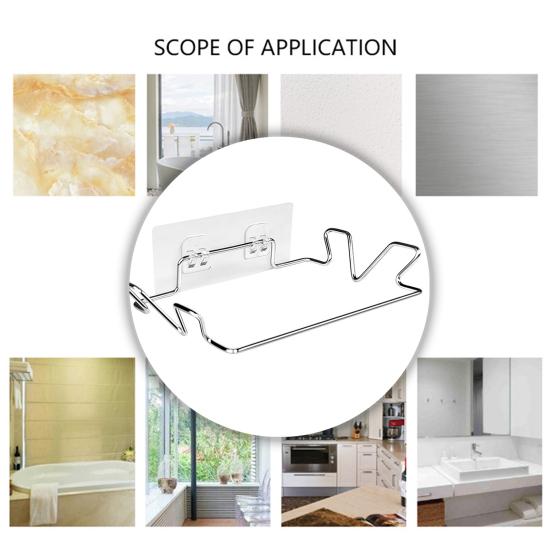1 Set Trash Bag Holder Punch-free Wall-mounted Stainless Steel Cupboard Cabinet Door Hanging Garbage Bag Holder Kitchen Supplies