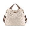 Lizdays Lightweight Nylon Tote Shoulder A4 Quilted Women's Bag, 2-Way Bag, Size, (Natural/Gray Beige)