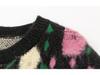Plus Size Women's Round Neck Colorful Embroidered Knit Sweater - 2025 Winter Style Pullover