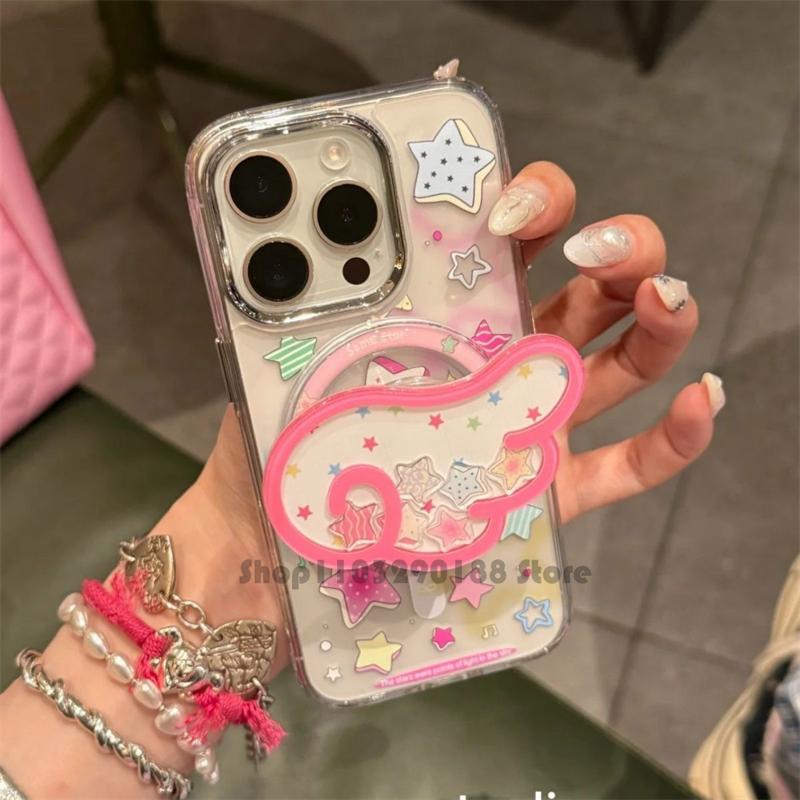 Korean Quicksand Shake Wing Magnetic Holder Grip Tok Griptok Phone Stand Holder Support For iPhone 16 For Pad Magsafe Smart Tok