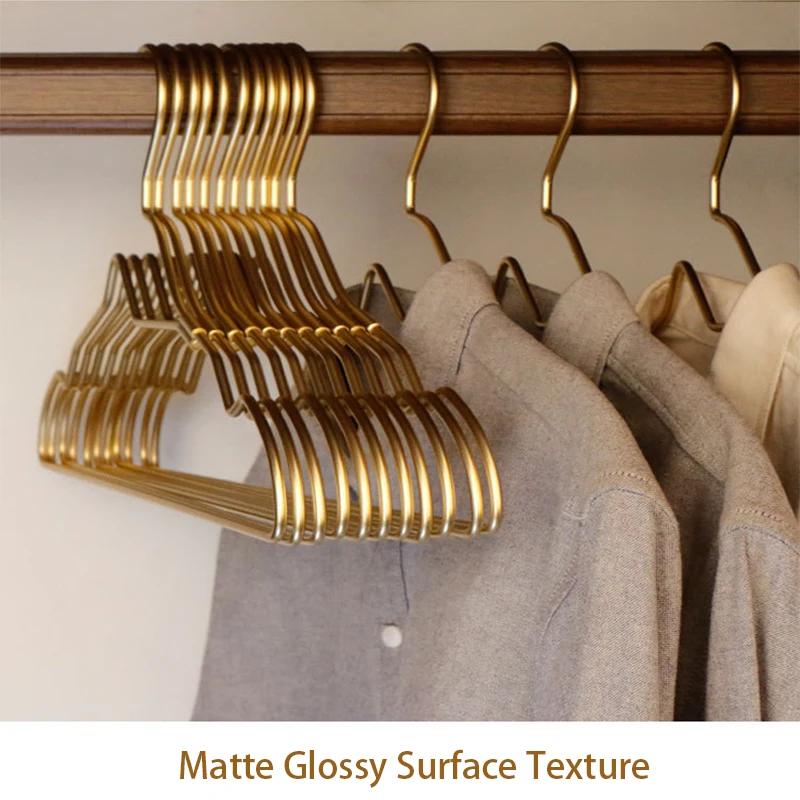 Gold Aluminum Alloy Hanger Clothes,Small Neckline Racks for Storage Skirts Coats,Save Space Metal Closet Organizer,10/20Pcs