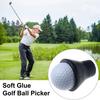 Černý gumový sběrač golfových míčků, přísavka na sbírání golfových míčků, nástroj na sbírání míčků pro grip golfové hole, golfové příslušenství