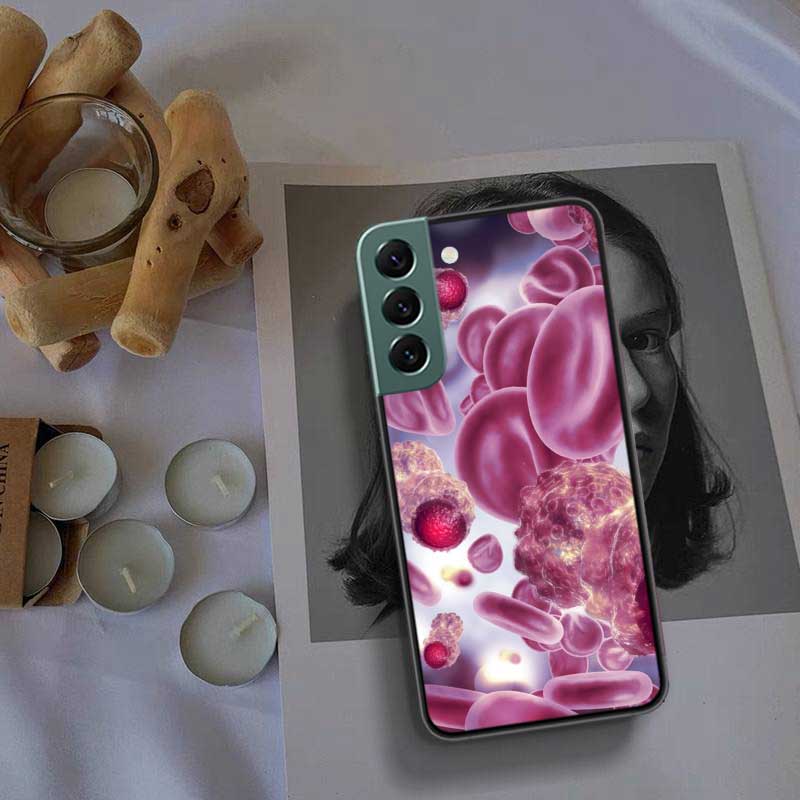 Blood Platelets Under Microscope Phone Case For Samsung Galaxy S22 S25 Ultra S21 S10 Plus S26 Edge S20 S23 S24 FE Cover Sili