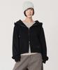 Peace Maker Low Cut Heavy Sweat Zip-Up Hoodie (Black)